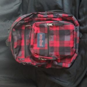 Jansport Black & Red Checkered Backpack